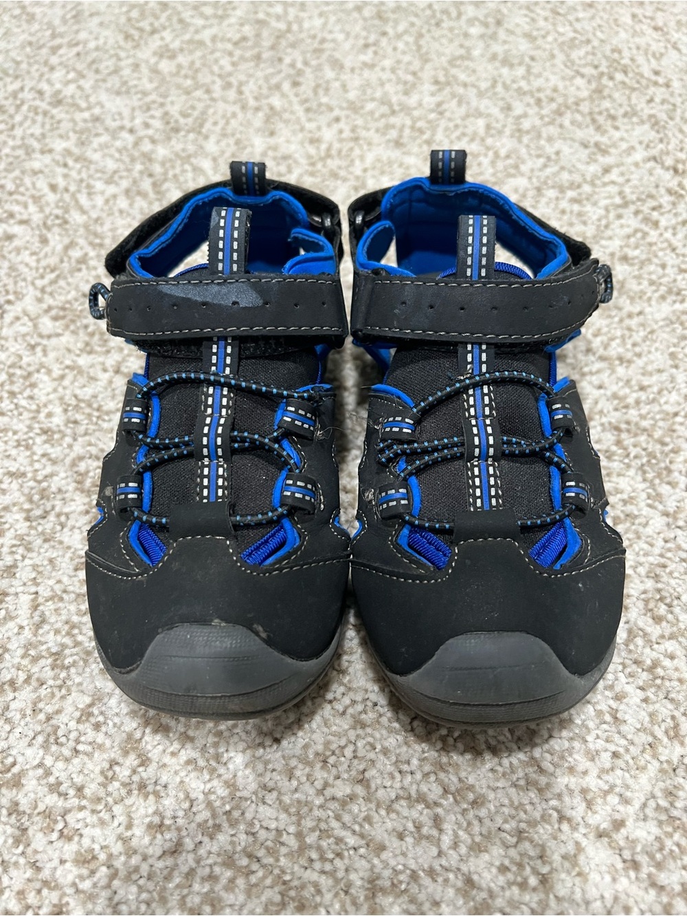 Kids Black and Blue Active Sandals - Secure Velcro Closure